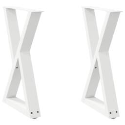 Berkfield Home Modern Dining Table Legs 2 pcs White 60x(72-73.3) cm Steel - thumbnail 3