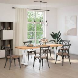 Berkfield Home Modern Dining Table Legs 2 pcs White 60x(72-73.3) cm Steel - thumbnail 1