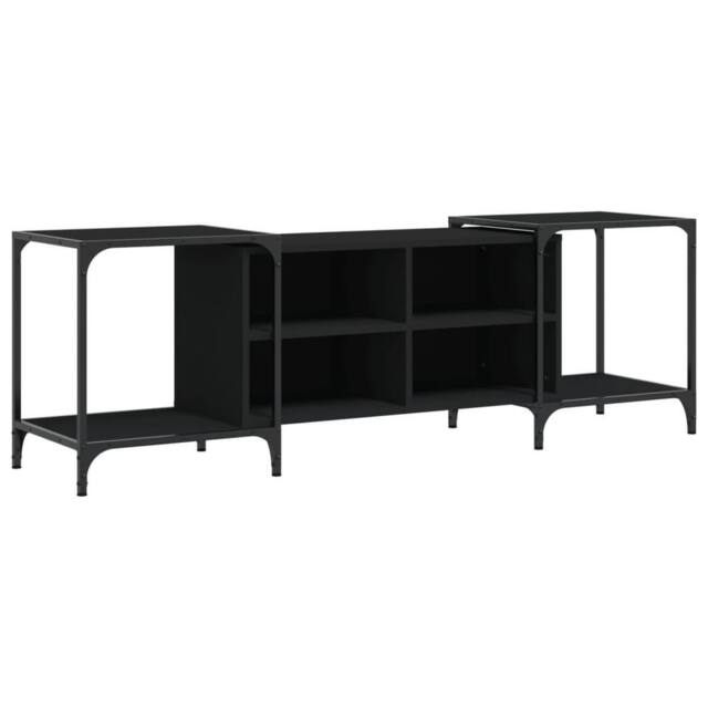 Berkfield Home TV Cabinet Black 153x37x50 cm Engineered Wood - Size: 153 x 37 x 50 cm - image 1