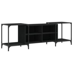 Berkfield Home TV Cabinet Black 153x37x50 cm Engineered Wood - Size: 153 x 37 x 50 cm - thumbnail 1