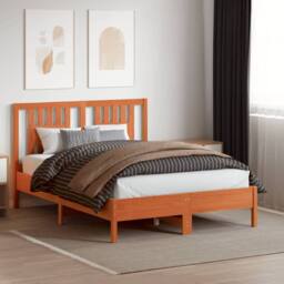 Berkfield Home Headboard Wax Brown 140 cm Solid Wood Pine - thumbnail 3