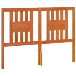 Berkfield Home Headboard Wax Brown 140 cm Solid Wood Pine - thumbnail 1