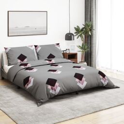 Berkfield Home Duvet Cover Set Grey 200x200 cm Cotton - thumbnail 1