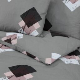 Berkfield Home Duvet Cover Set Grey 200x200 cm Cotton - thumbnail 5