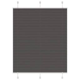Berkfield Home Pleated Blind Black 110x100 cm Fabric Width 109.4 cm Polyester in Charcoal - thumbnail 2