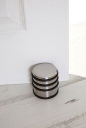 Orsina Chrome Door Stopper, Sleek & Durable Metal Design With Rubber Base For Floor Protection in Silver - thumbnail 2