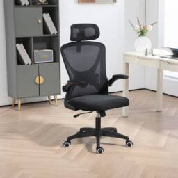 FLAVORA Black Ergonomic Office Chair High Back - Size: 0.6m2 - thumbnail 4