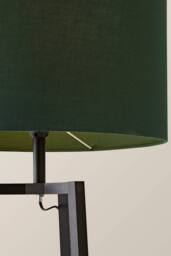 ValueLights Hiru Black 3 Tier Shelf Floor Lamp with Large Drum Shade & Bulb in Bottle Green - thumbnail 4