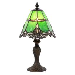 Happy Homewares Quirky & Petite Coloured Stained Glass Tiffany Lamp with Clear Beads in Green - thumbnail 2