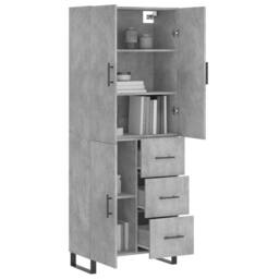 Berkfield Home Highboard Concrete Grey 69.5x34x180 cm Engineered Wood - thumbnail 3