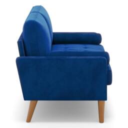 Dprodo 121CM Velvet Love Seat Couch with 2 Pillows in Blue - Size: 1 Pack - thumbnail 7
