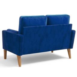 Dprodo 121CM Velvet Love Seat Couch with 2 Pillows in Blue - Size: 1 Pack - thumbnail 6