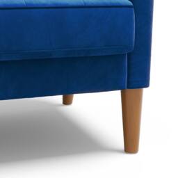 Dprodo 121CM Velvet Love Seat Couch with 2 Pillows in Blue - Size: 1 Pack - thumbnail 9