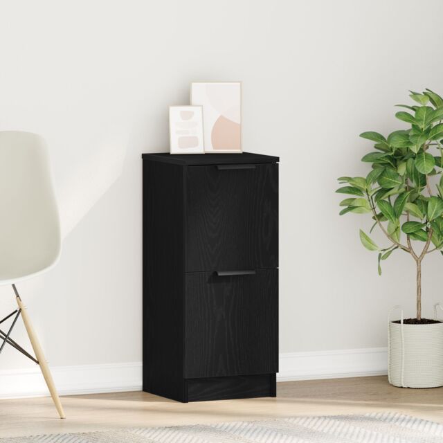 Berkfield Home Black Oak Sideboard - 30x30x70 cm, Made from Engineered Wood - Size: 30 x 30 x 70 cm - image 1