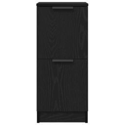 Berkfield Home Black Oak Sideboard - 30x30x70 cm, Made from Engineered Wood - Size: 30 x 30 x 70 cm - thumbnail 7