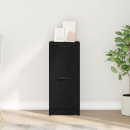 Berkfield Home Black Oak Sideboard - 30x30x70 cm, Made from Engineered Wood - Size: 30 x 30 x 70 cm - thumbnail 4