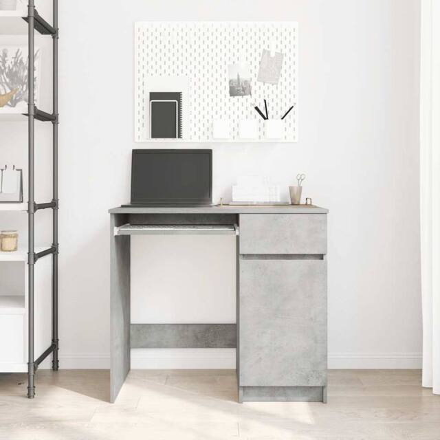 Berkfield Home Durable Desk Concrete Grey 86x49x76 cm Engineered Wood - Size: 86 x 49 x 76 cm - image 1