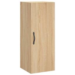 Berkfield Home Wall Mounted Cabinet Sonoma Oak 34.5x34x90 cm Engineered Wood in Light Tan - thumbnail 1