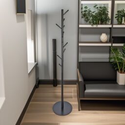 Pirlo Plush Wooden Coat Stand With 8 Hooks With Round Base in Black - thumbnail 4