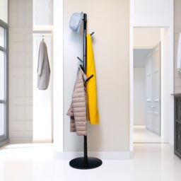 Pirlo Plush Wooden Coat Stand With 8 Hooks With Round Base in Black - thumbnail 3