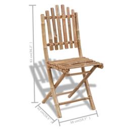 Berkfield Home Durable Foldable Outdoor Chairs Bamboo 4 pcs in Brown - thumbnail 6