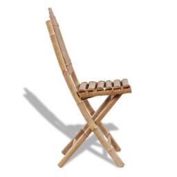 Berkfield Home Durable Foldable Outdoor Chairs Bamboo 4 pcs in Brown - thumbnail 1