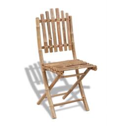 Berkfield Home Durable Foldable Outdoor Chairs Bamboo 4 pcs in Brown - thumbnail 5