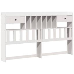 Berkfield Home Bookcase Bed Frame Wax Brown 120x190cm Small Double Solid Wood Pine in White - Size: Super King - thumbnail 6