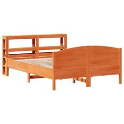 Berkfield Home Decorative Bed Frame without Mattress Wax Brown 135x190 cm Double - thumbnail 1