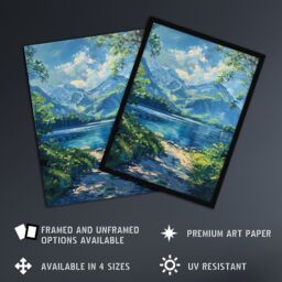 "Artery8 Lake District Acrylic Helvellyn View Summer Peace Framed Art Print in Blue - Size: W12"" x H16""" - thumbnail 2