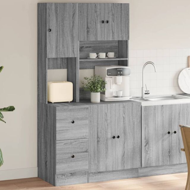 Berkfield Home Kitchen Cabinet Grey Sonoma 95x50x180 cm Engineered Wood - Size: 95 x 50 x 180 cm - image 1