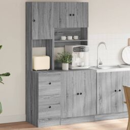 Berkfield Home Kitchen Cabinet Grey Sonoma 95x50x180 cm Engineered Wood - Size: 95 x 50 x 180 cm