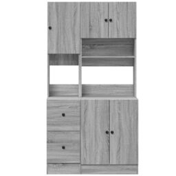 Berkfield Home Kitchen Cabinet Grey Sonoma 95x50x180 cm Engineered Wood - Size: 95 x 50 x 180 cm - thumbnail 4