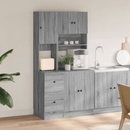 Berkfield Home Kitchen Cabinet Grey Sonoma 95x50x180 cm Engineered Wood - Size: 95 x 50 x 180 cm - thumbnail 3