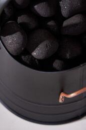 Dibor Traditional Black Copper Fireplace Storage Fireside Coal Bucket with Scoop - thumbnail 3