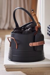Dibor Traditional Black Copper Fireplace Storage Fireside Coal Bucket with Scoop - thumbnail 1