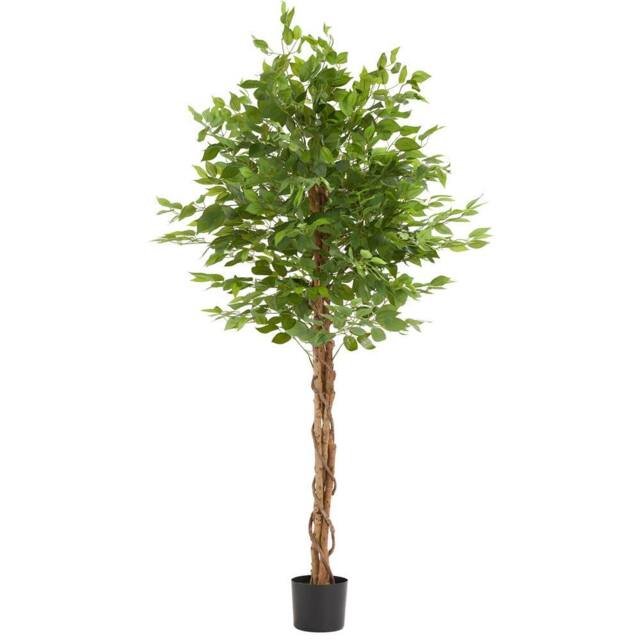 tectake Artificial Plant - Detailed & Lifelike, Ficus Tree, Low-Maintenance in Green - Size: 160 cm - image 1