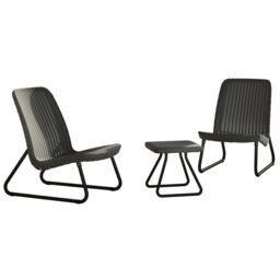 Keter Patio Furniture Set 3 Pieces Rio Graphite - thumbnail 3