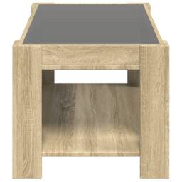 Berkfield Home Coffee Table with LED Sonoma Oak 93x53x45 cm Engineered Wood in Brown - Size: 93 x 53 x 45 cm - thumbnail 7