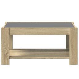 Berkfield Home Coffee Table with LED Sonoma Oak 93x53x45 cm Engineered Wood in Brown - Size: 93 x 53 x 45 cm - thumbnail 6