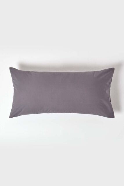 Homescapes Continental Egyptian Cotton Pillowcase 200 TC, 40 x 80 cm in Dark Grey - image 1