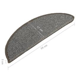 Berkfield Home Comfortable Carpet Stair Treads 15 pcs Grey 56x17x3 cm - Size: Medium - thumbnail 8