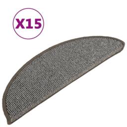 Berkfield Home Comfortable Carpet Stair Treads 15 pcs Grey 56x17x3 cm - Size: Medium - thumbnail 3