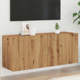 Berkfield Home TV Cabinet Wall-mounted Artisan Oak 100x30x41 cm in Brown - Size: 100 x 30 x 41 cm - thumbnail 1