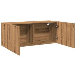 Berkfield Home TV Cabinet Wall-mounted Artisan Oak 100x30x41 cm in Brown - Size: 100 x 30 x 41 cm - thumbnail 6