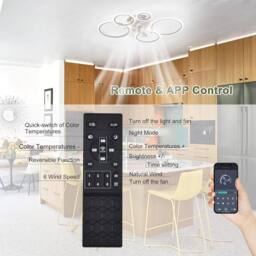Garwarm Modern LED Ceiling Fans with Lights with 5 Acrylic Lamps in White - thumbnail 8
