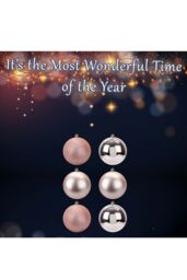 VFM e-Store Christmas Bauble Decoration Hanging Tree Ornament X 6 10cm Rose Gold - thumbnail 3