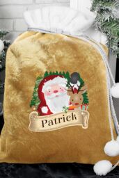 Personalised Memento Company Personalised Christmas Santa Gold Sack in Metallic Gold - thumbnail 3