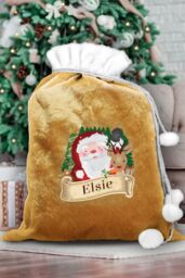 Personalised Memento Company Personalised Christmas Santa Gold Sack in Metallic Gold - thumbnail 4