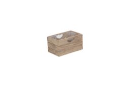 Red Hamper Oak Effect Wooden Planter with Plastic Lining in Brown - thumbnail 3
